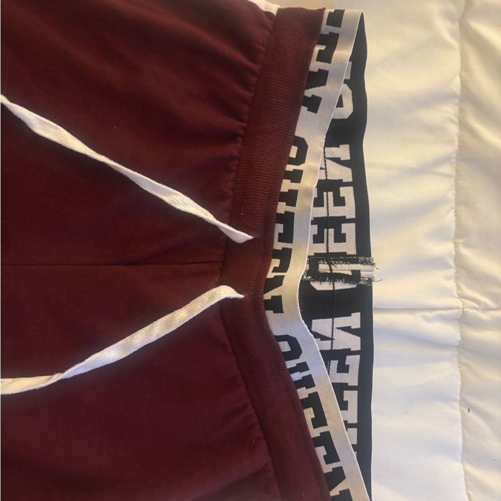 Maroon Joggers with Logo Waistband